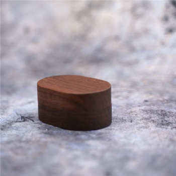  Portable black walnut wood jewelry ring necklace collection box vintage small wood engagement gifts	