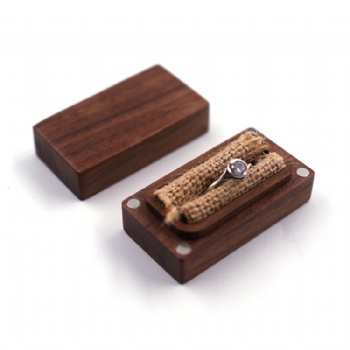  Custom printed engraved wood ring box Black walnut solid wood hand-made jewelry ring box	