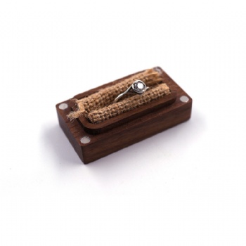  Custom printed engraved wood ring box Black walnut solid wood hand-made jewelry ring box	