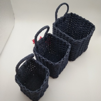  Natural paper rope woven baskets set storage baskets for kids' toys sundries storage box	