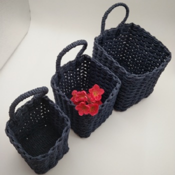  Natural paper rope woven baskets set storage baskets for kids' toys sundries storage box	