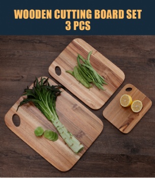  Free sample customized 3 PCS Wooden chopping cutting board kitchen acacia wood cutting board	