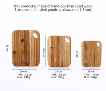  Free sample customized 3 PCS Wooden chopping cutting board kitchen acacia wood cutting board	