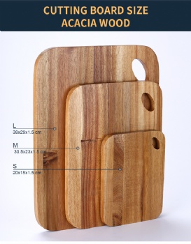  Free sample customized 3 PCS Wooden chopping cutting board kitchen acacia wood cutting board	