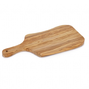  Hot Sale Good Design Innovative Kitchen Irregular Olive Wood Chopping Board with Short Handle	