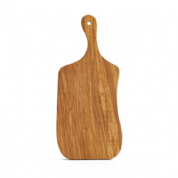  Hot Sale Good Design Innovative Kitchen Irregular Olive Wood Chopping Board with Short Handle	