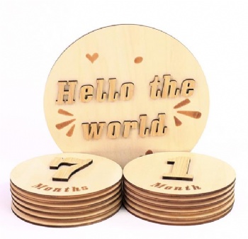 wholesale laser cutting/engraving milestone baby wooden cards