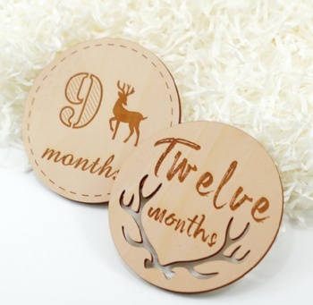  custom Kids Photography Props Newborn Birth Month Birthday wooden baby milestone cards	